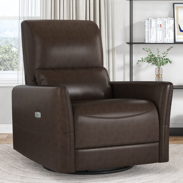 Leather power swivel glider recliner costco clearance
